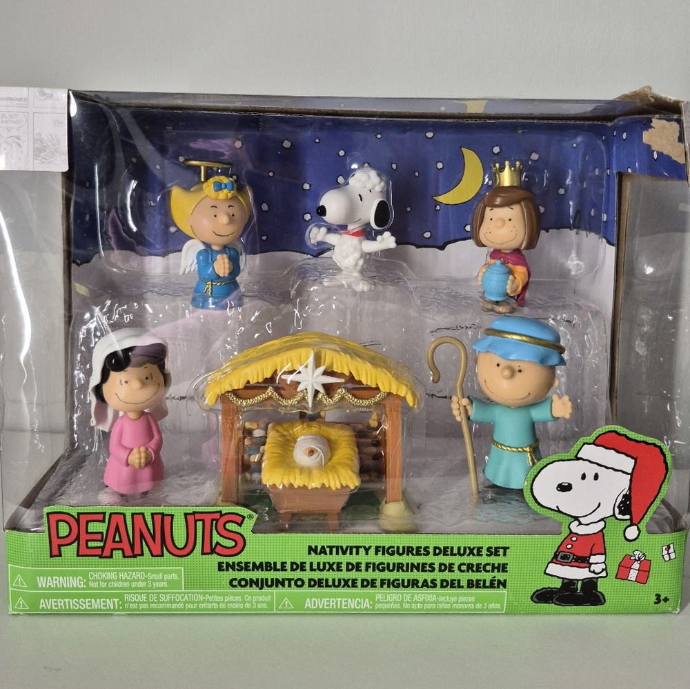 Peanuts Nativity Figures Deluxe Set Christmas Holiday Collectible Snoopy Charlie